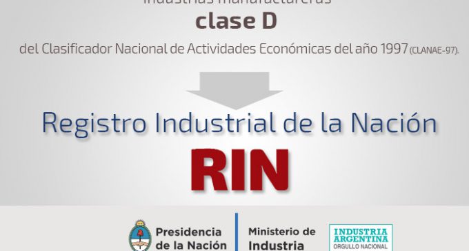 Comunicado UIPMA: RIN – Registro Industrial de la Nación