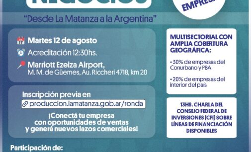 La Matanza apuesta a fortalecer el desarrollo económico de industrias y PyMEs con una nueva Ronda de Negocios nacional